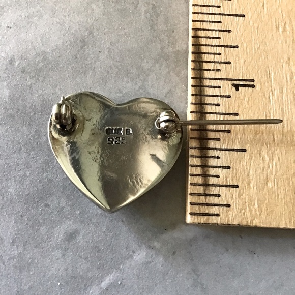 Heart Shaped Sterling Silver Brooch - Picture 2 of 2